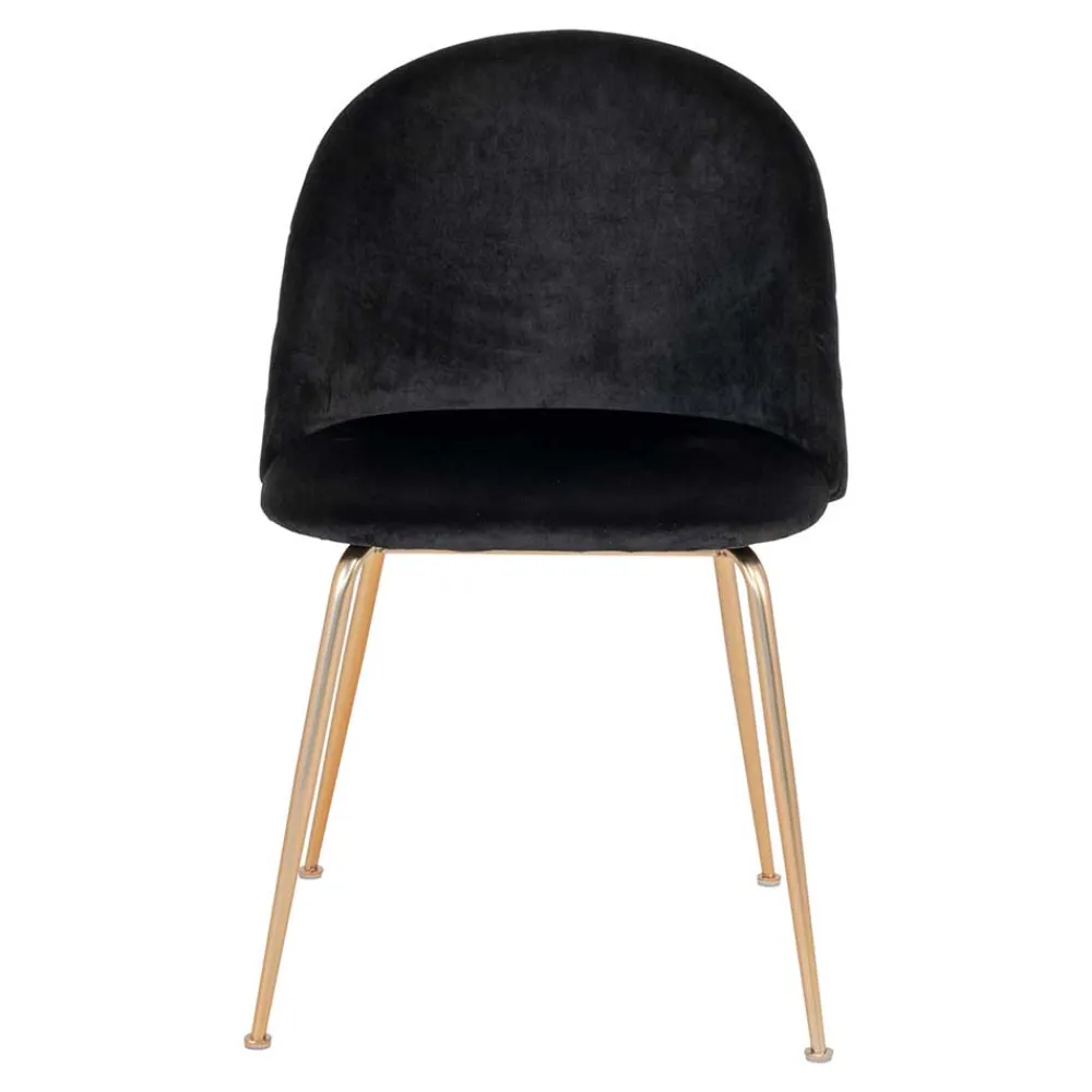 Wohnen Retro Polsterstühle mit Messing Gestell - Silvanus (2er Set)