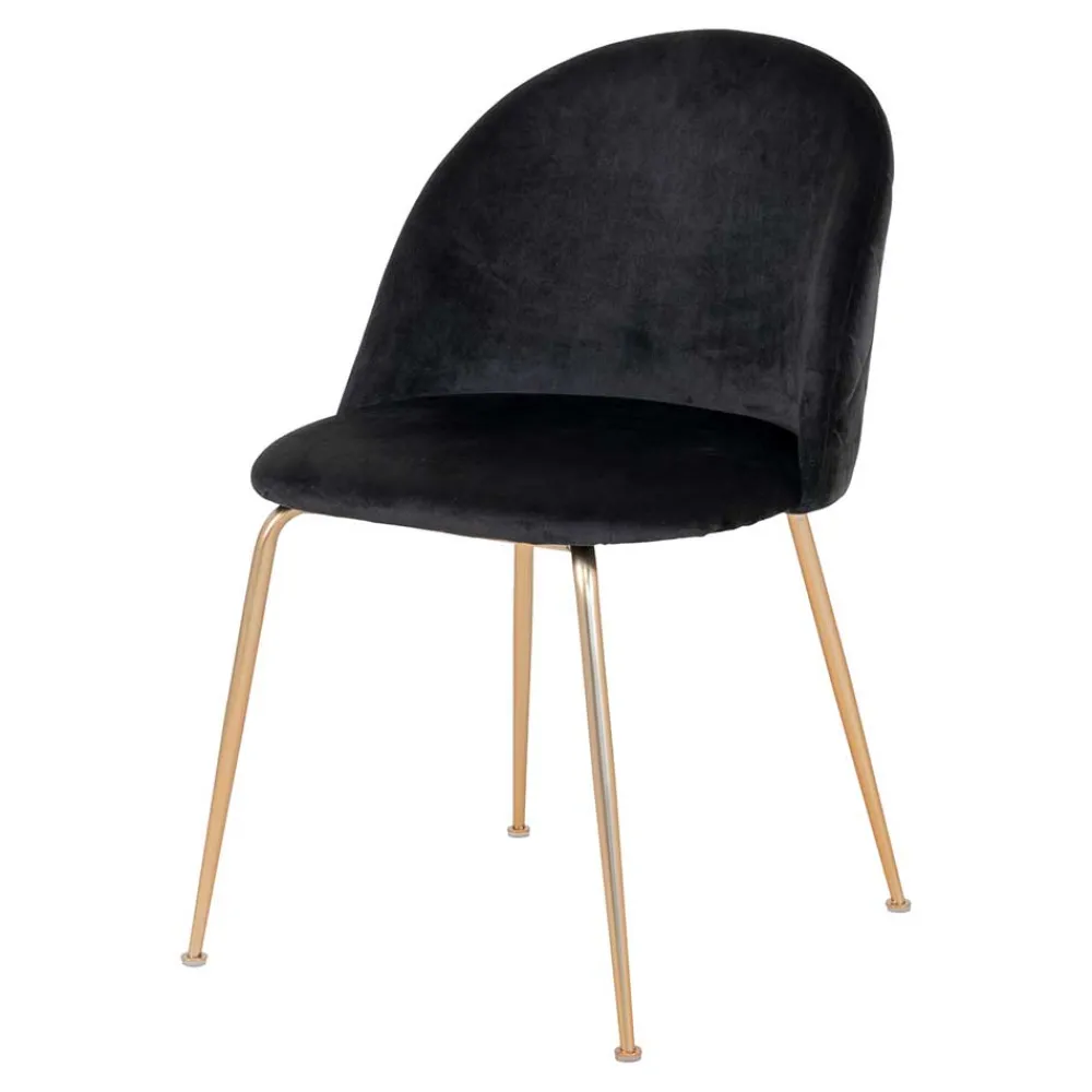 Wohnen Retro Polsterstühle mit Messing Gestell - Silvanus (2er Set)