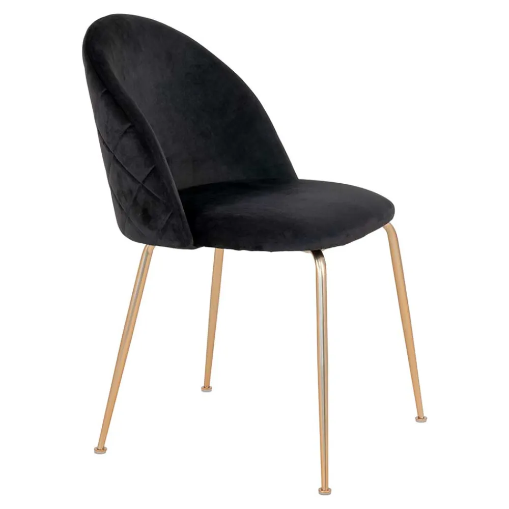 Wohnen Retro Polsterstühle mit Messing Gestell - Silvanus (2er Set)