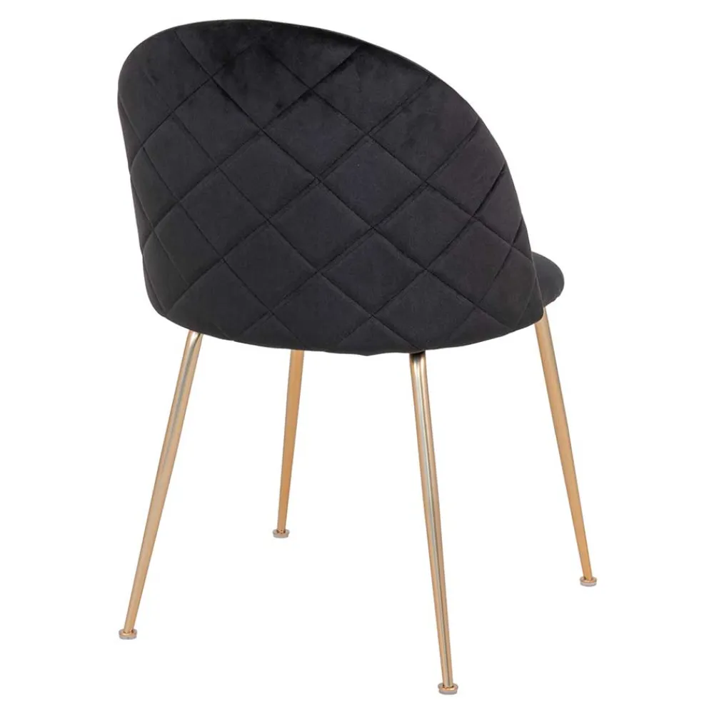 Wohnen Retro Polsterstühle mit Messing Gestell - Silvanus (2er Set)