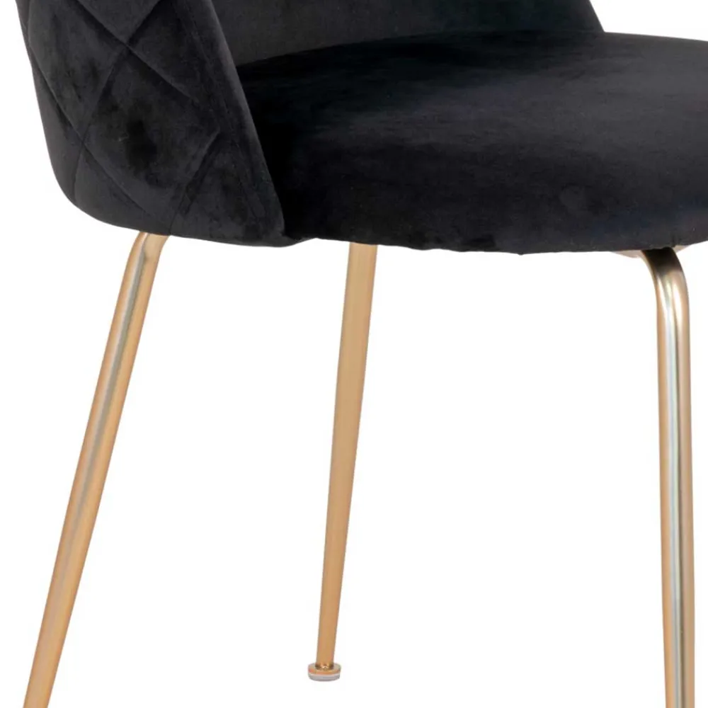 Wohnen Retro Polsterstühle mit Messing Gestell - Silvanus (2er Set)