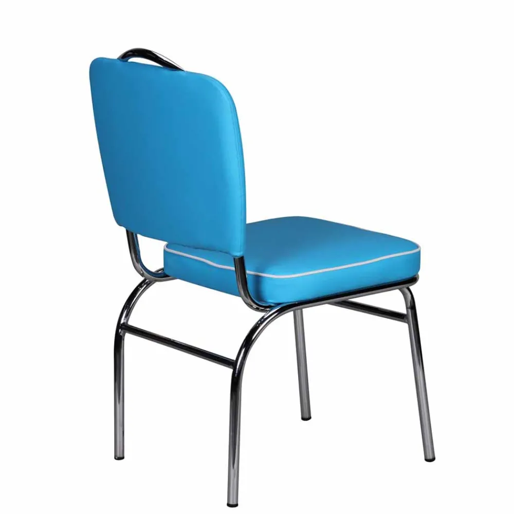 Wohnen Retro Polsterstuhl Reflecta mit Kunstleder und Chrom