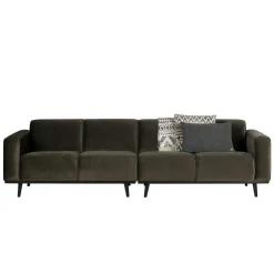 Wohnen Retro Samt Sofa in Dunkelgrün Italiano mit 280cm