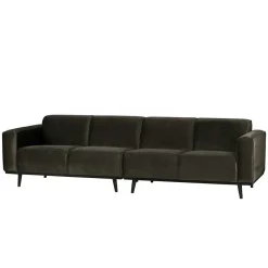 Wohnen Retro Samt Sofa in Dunkelgrün Italiano mit 280cm