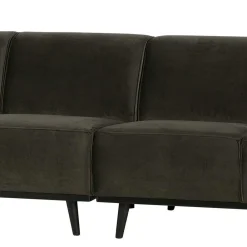 Wohnen Retro Samt Sofa in Dunkelgrün Italiano mit 280cm