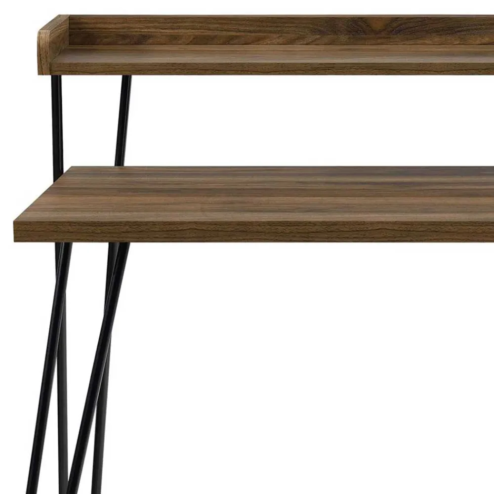 Wohnen Bürotische*Retro Schreibtisch in Walnuss Optik & Schwarz - Filumenta