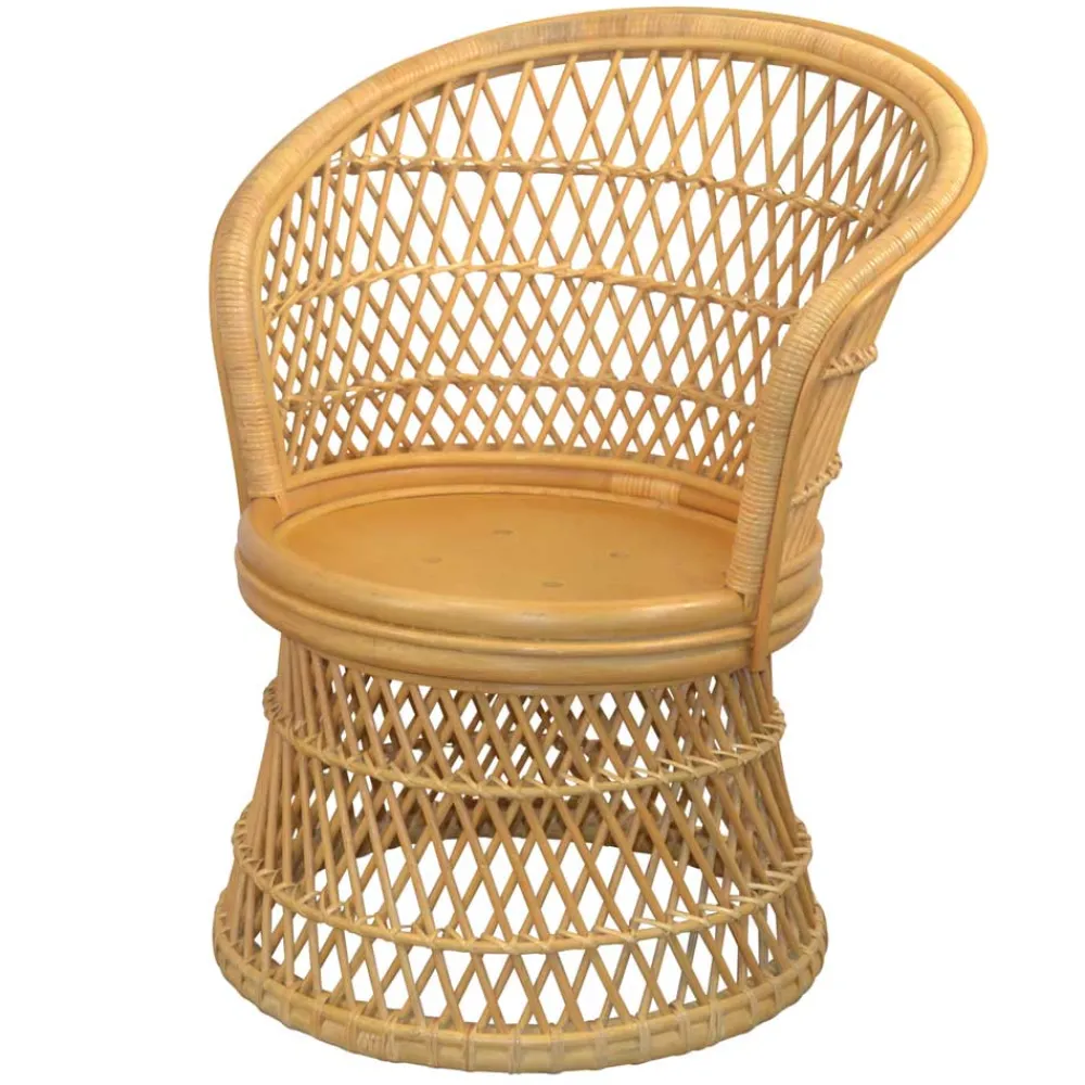 Wohnen Rattanmöbel*Retro Sessel aus Geflecht Rattan Natur - Garzone