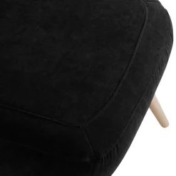 Wohnen Retro Möbel|Sessel & Hocker*Retro Sessel in Schwarz Velours - Kerou