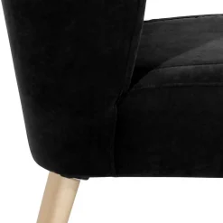 Wohnen Retro Möbel|Sessel & Hocker*Retro Sessel in Schwarz Velours - Kerou