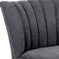 Wohnen Retro Style Sessel in Anthrazit Velours - Valentino