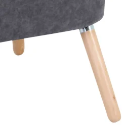 Wohnen Retro Style Sessel in Anthrazit Velours - Valentino