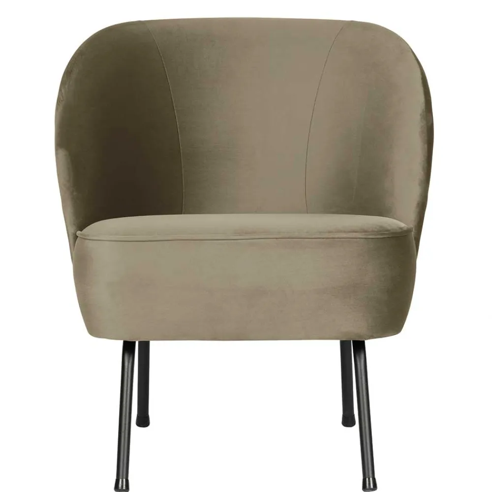Wohnen Retro Style Sessel in Khaki Samtbezug - Cuba