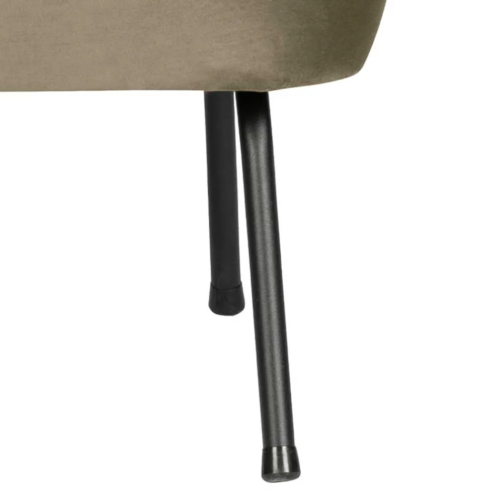 Wohnen Retro Style Sessel in Khaki Samtbezug - Cuba