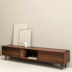 Wohnen Retro Möbel|Sideboards & Kommoden*Retro TV Element aus Nussbaum Massivholz - Rivossa