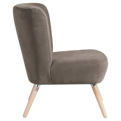 Wohnen Retro Velourssessel in Beigegrau - Florida