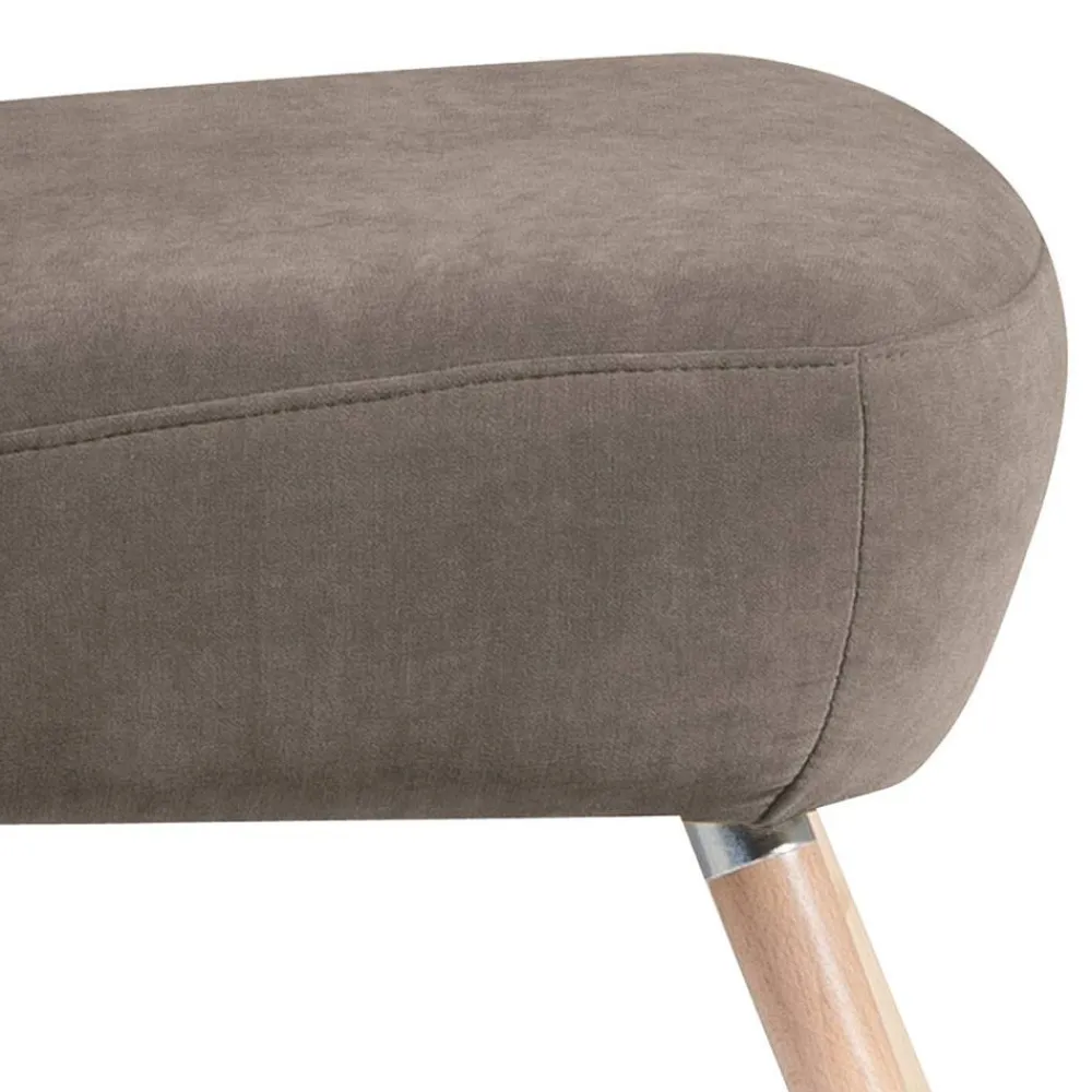 Wohnen Retro Velourssessel in Beigegrau - Florida