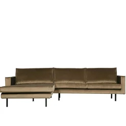 Wohnen Retro Möbel|Sofas*Retro Velvet Ecksofa in Taupe - Museo