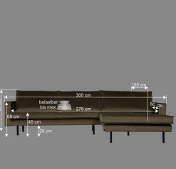 Wohnen Retro Möbel|Sofas*Retro Velvet Ecksofa in Taupe - Museo