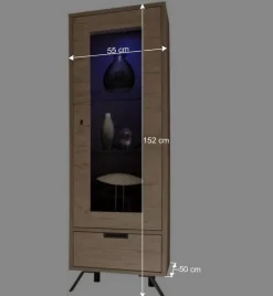 Wohnen Wohnzimmerschränke|Wohnwände*Retro Wohnwand im Eiche Dekor - Rodonda (dreiteilig)