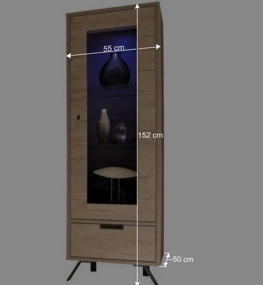 Wohnen Wohnzimmerschränke|Wohnwände*Retro Wohnwand im Eiche Dekor - Rodonda (dreiteilig)