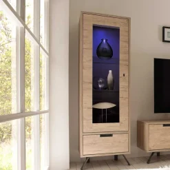 Wohnen Wohnzimmerschränke|Wohnwände*Retro Wohnwand im Eiche Dekor - Rodonda (dreiteilig)