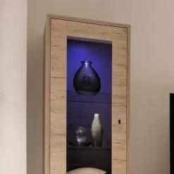 Wohnen Wohnzimmerschränke|Wohnwände*Retro Wohnwand im Eiche Dekor - Rodonda (dreiteilig)