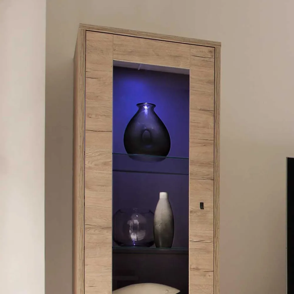 Wohnen Wohnzimmerschränke|Wohnwände*Retro Wohnwand im Eiche Dekor - Rodonda (dreiteilig)