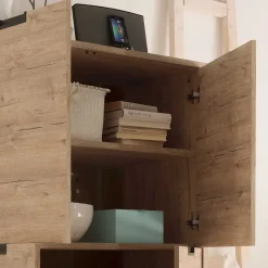 Wohnen Wohnzimmerschränke|Wohnwände*Retro Wohnwand im Eiche Dekor - Rodonda (dreiteilig)