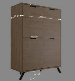 Wohnen Wohnzimmerschränke|Wohnwände*Retro Wohnwand im Eiche Dekor - Rodonda (dreiteilig)