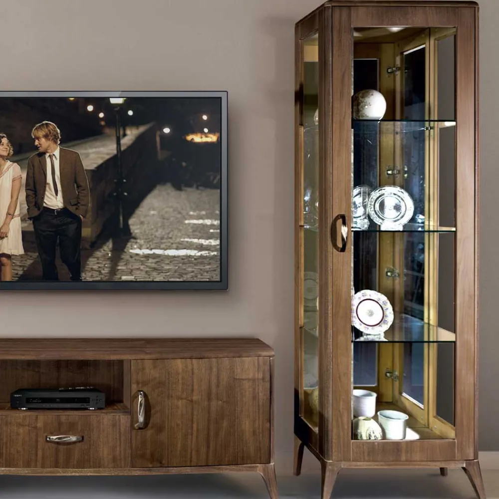 Wohnen Wohnwände|Wohnwand*Retro Wohnwandd in Nussbaum - Gralaz (dreiteilig)