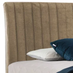 Wohnen Retrodesign Boxspringbett in Beige Velours - Hannah