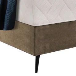 Wohnen Retrodesign Boxspringbett in Beige Velours - Hannah