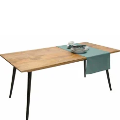 Wohnen Retro-Esstisch aus Mangobaum Massivholz - Offia