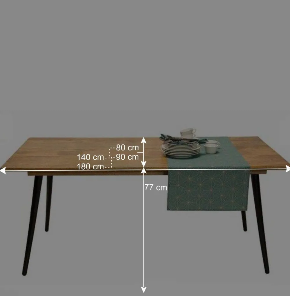 Wohnen Retro-Esstisch aus Mangobaum Massivholz - Offia