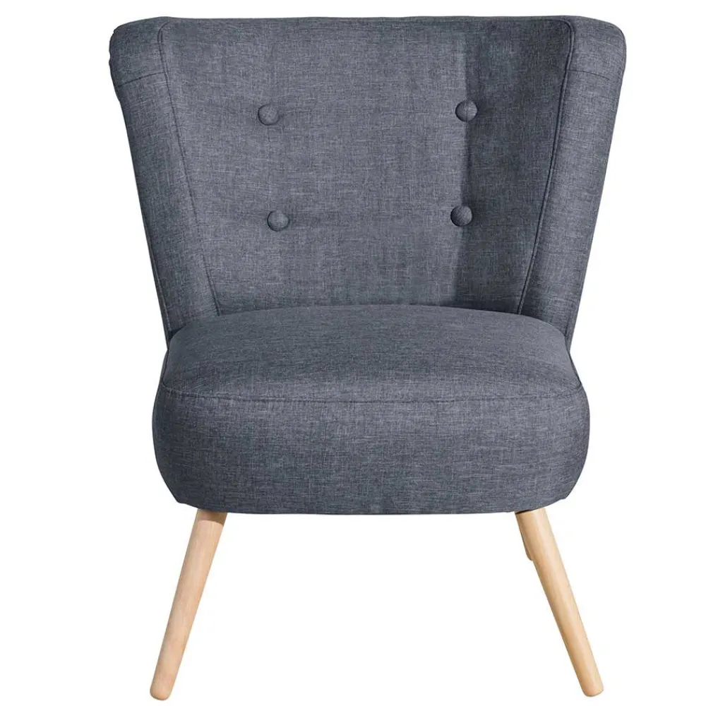 Wohnen Retro-Sessel in Jeansblau Stoff - Florida