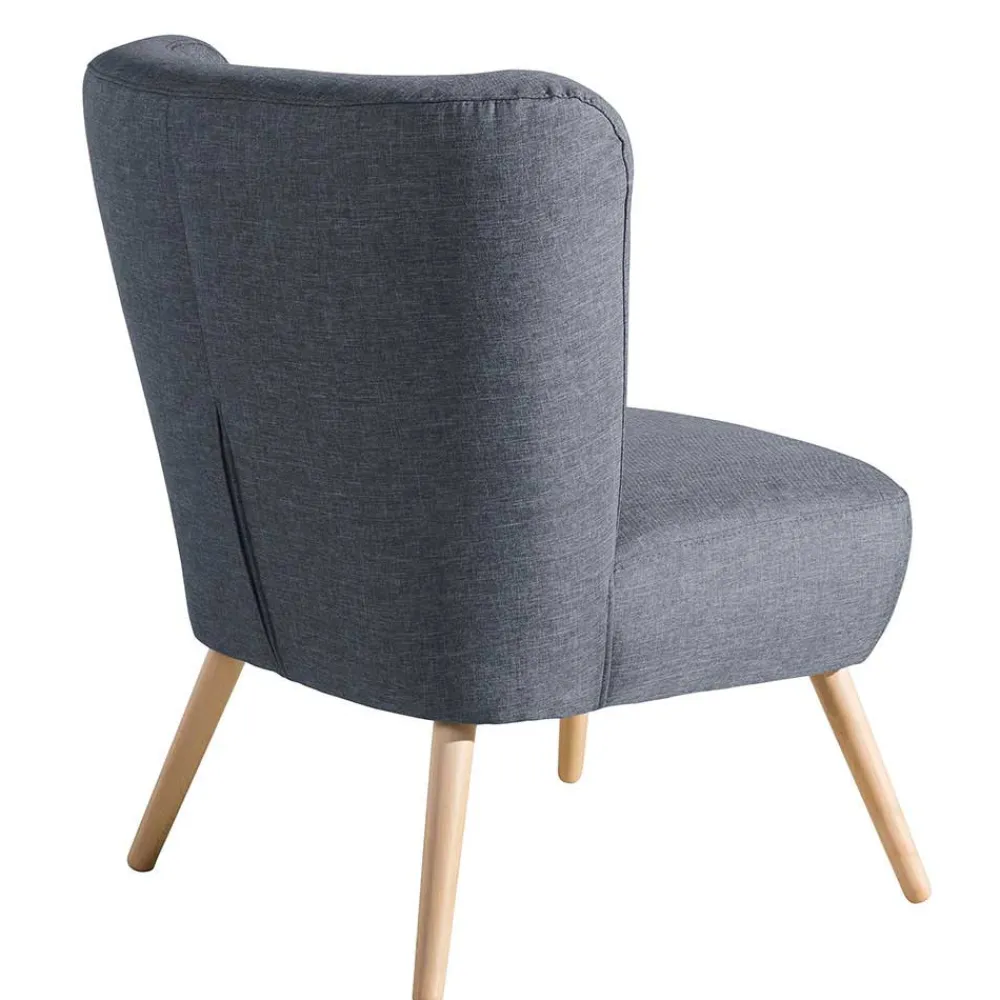 Wohnen Retro-Sessel in Jeansblau Stoff - Florida