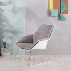 Wohnen Retro Möbel|Sessel & Hocker*Retrosessel mit Chrom Bügelgestell - Harukivo (2er Set)