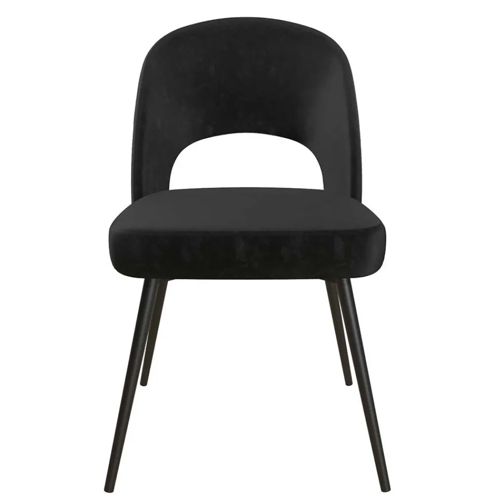 Wohnen Retro Möbel|Küchenstühle*Retrostuhl in Schwarz Samt - Magan