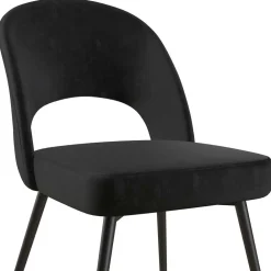 Wohnen Retro Möbel|Küchenstühle*Retrostuhl in Schwarz Samt - Magan