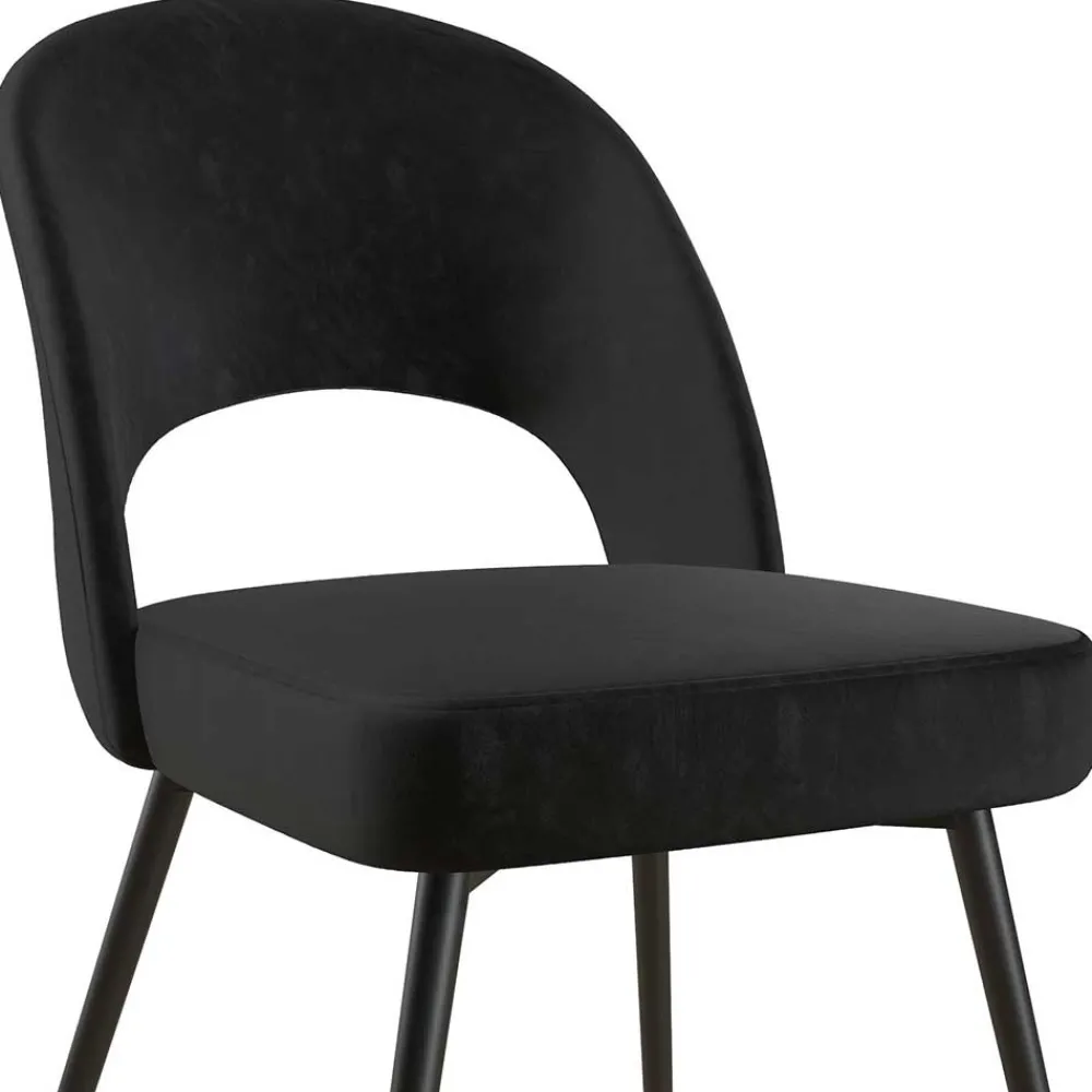 Wohnen Retro Möbel|Küchenstühle*Retrostuhl in Schwarz Samt - Magan