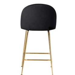 Wohnen Retrostyle Barstuhl in Schwarz und Gold - Chiosma (2er Set)