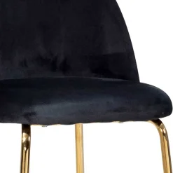 Wohnen Retrostyle Barstuhl in Schwarz und Gold - Chiosma (2er Set)