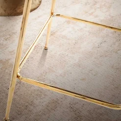 Wohnen Retrostyle Barstuhl in Schwarz und Gold - Chiosma (2er Set)