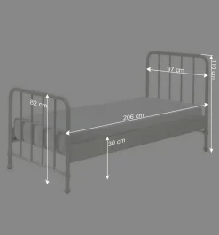 Wohnen Retrostyle Metallbett in Weiß - 90x200 cm - Astra