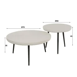 Wohnen Retro-Wohnzimmertische aus Marmorkomposit - Percos (zweiteilig)