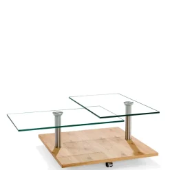 Wohnen Rollbarer Sofatisch mit Glasplatten - Borgetto