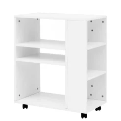 Wohnen Wohnzimmer-Regale|Esszimmerregale*Rollbares Regal in Weiß beschichtet - Arletta