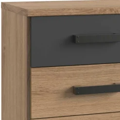 Wohnen Rollcontainer in Plankeneiche & Dunkelgrau - Uletria