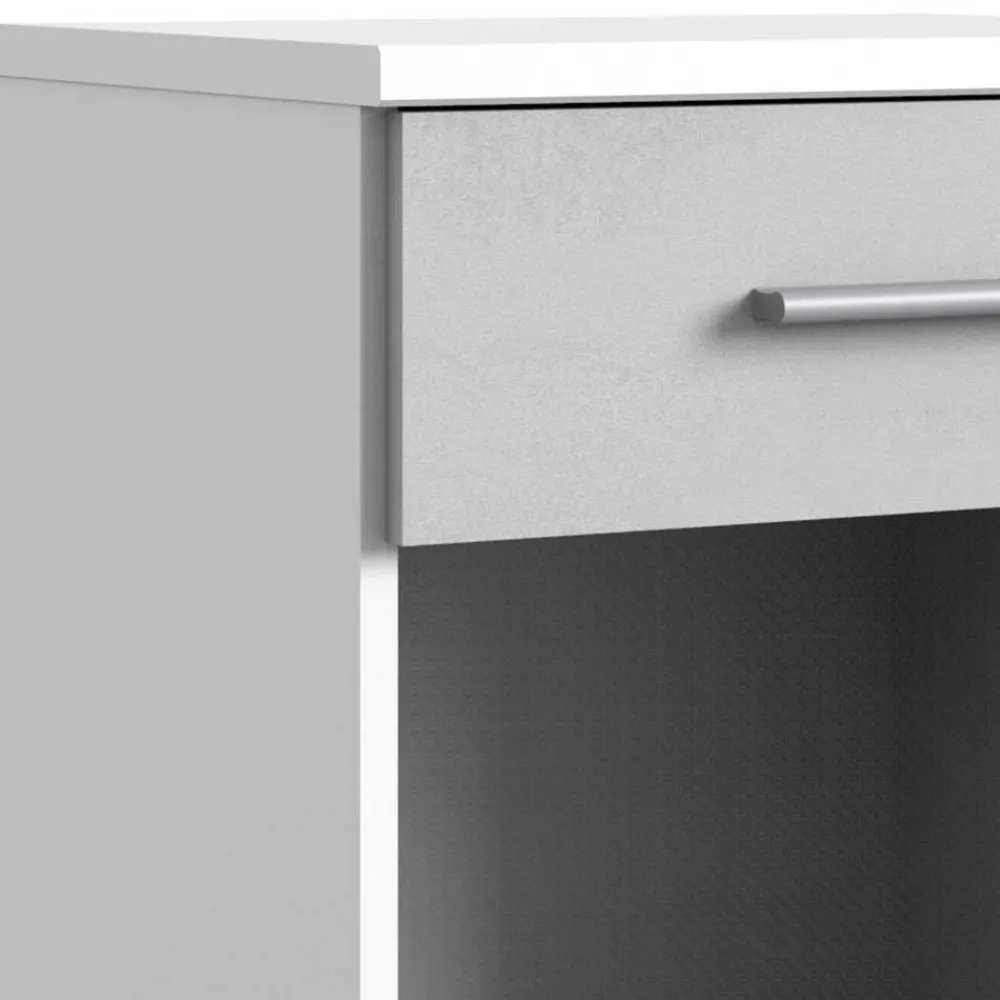 Wohnen Rollcontainer in Weiß & Beton Optik hell - Orsidio