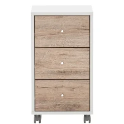 Wohnen Rollcontainer in Weiß und Wildeiche - Laganzo